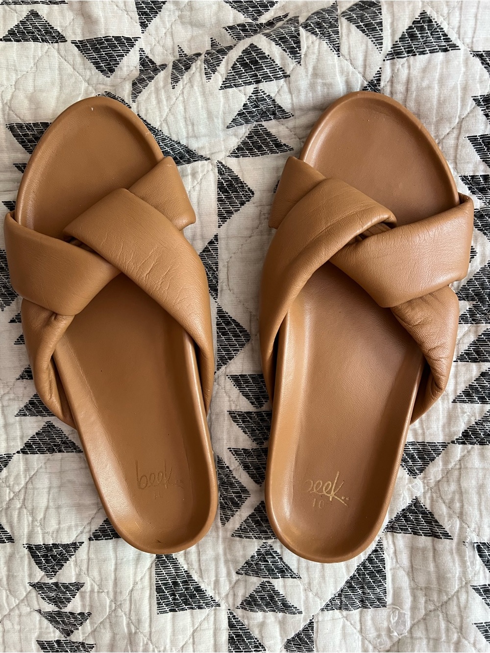 Beek leather slide sandals, 10, excellent condition - Picture 2 of 5